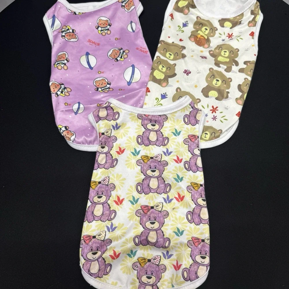 Lot Of‎ 3 Bear Themed Cat/dog Tshirts Size Small